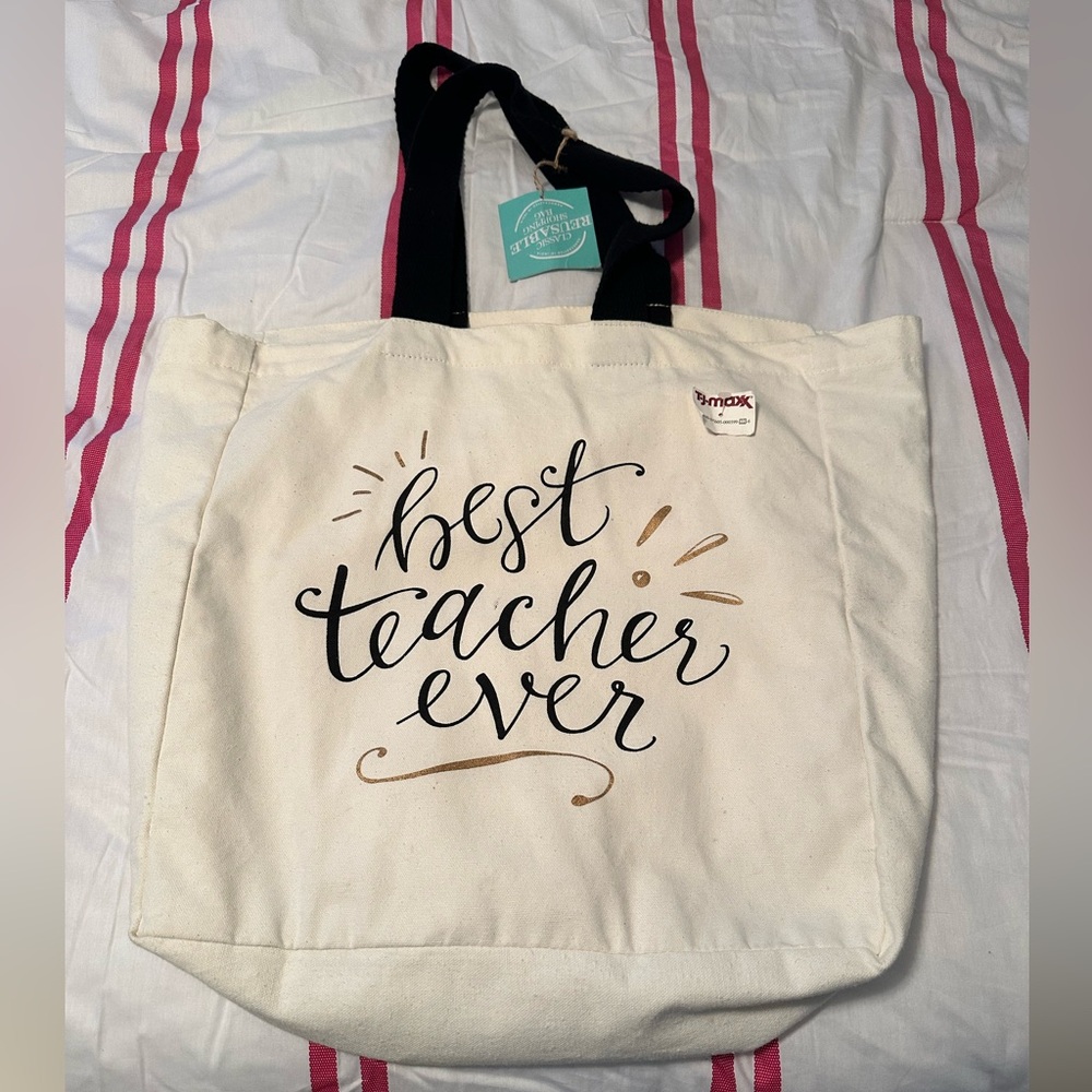 Best Teacher Ever Canvas Tote